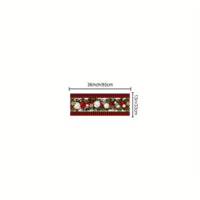 1pc Christmas Table Runner, Red And Black Buffalo Check Plaid Pine Cone Merry Xmas Waterproof Stain Resistant Seasonal Winter Holiday Table Runner (size: 13inchX36inch)